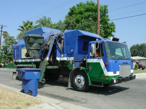 Workers estimating cubic yards during a clearance job