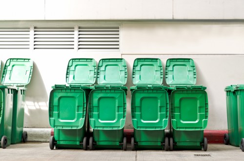 Waste removal trucks servicing Finchley neighborhoods