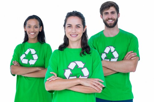Professional team handling furniture disposal